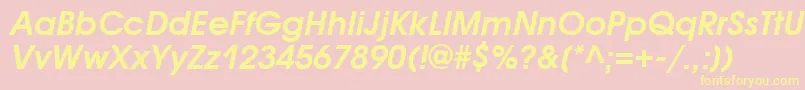AvantgardegothiccttBolditalic Font – Yellow Fonts on Pink Background