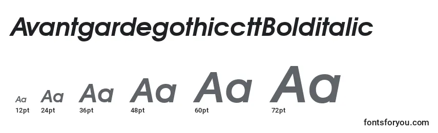 AvantgardegothiccttBolditalic Font Sizes
