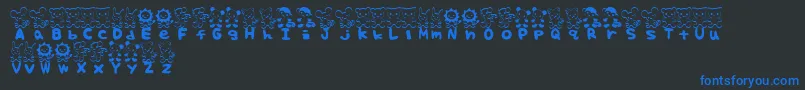 TteditFont Font – Blue Fonts on Black Background