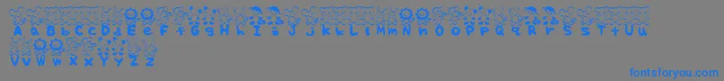 TteditFont-Schriftart – Blaue Schriften auf grauem Hintergrund