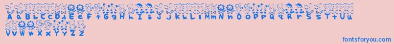 フォントTteditFont – ピンクの背景に青い文字