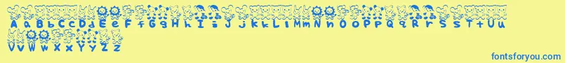 TteditFont Font – Blue Fonts on Yellow Background