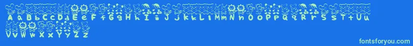 フォントTteditFont – 青い背景に緑のフォント