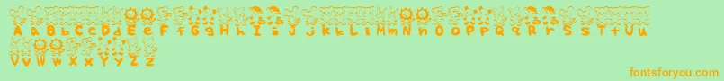 TteditFont Font – Orange Fonts on Green Background