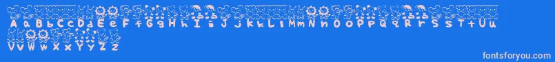 フォントTteditFont – ピンクの文字、青い背景