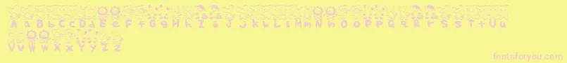 TteditFont Font – Pink Fonts on Yellow Background