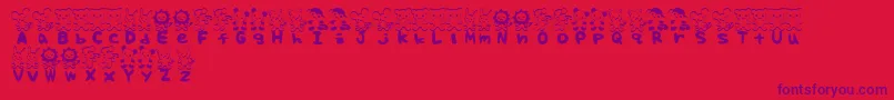 TteditFont Font – Purple Fonts on Red Background