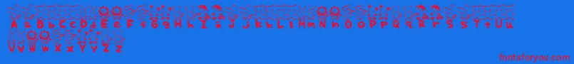 TteditFont Font – Red Fonts on Blue Background