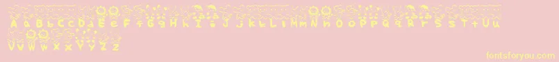 TteditFont Font – Yellow Fonts on Pink Background