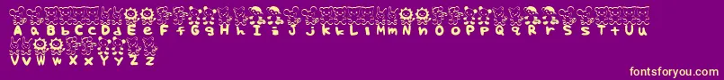 TteditFont Font – Yellow Fonts on Purple Background