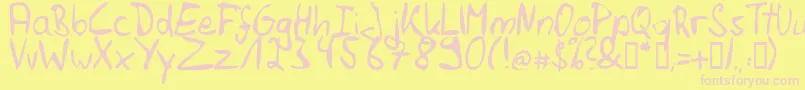 Felihrg Font – Pink Fonts on Yellow Background