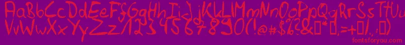 Felihrg-Schriftart – Rote Schriften auf violettem Hintergrund