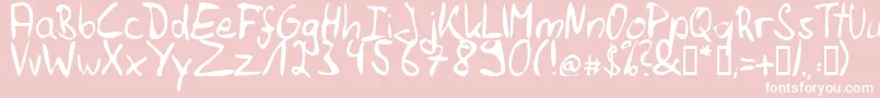 Felihrg-Schriftart – Weiße Schriften auf rosa Hintergrund