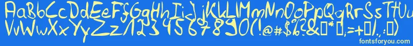 Felihrg Font – Yellow Fonts on Blue Background