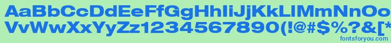 Heaveneticaextd8Hvysh Font – Blue Fonts on Green Background