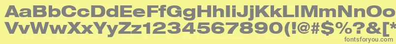 Heaveneticaextd8Hvysh Font – Gray Fonts on Yellow Background