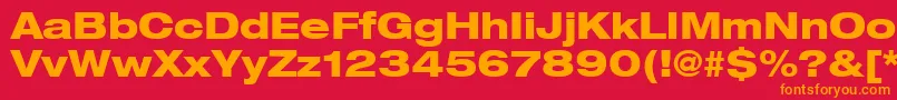 Heaveneticaextd8Hvysh Font – Orange Fonts on Red Background