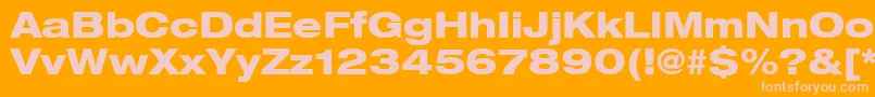 Heaveneticaextd8Hvysh Font – Pink Fonts on Orange Background