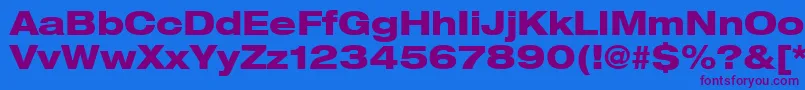 Heaveneticaextd8Hvysh Font – Purple Fonts on Blue Background