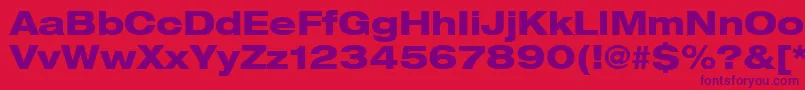 Heaveneticaextd8Hvysh Font – Purple Fonts on Red Background