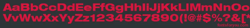 Heaveneticaextd8Hvysh Font – Red Fonts on Black Background