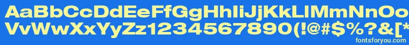 Heaveneticaextd8Hvysh Font – Yellow Fonts on Blue Background