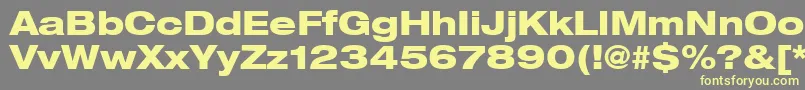 Heaveneticaextd8Hvysh Font – Yellow Fonts on Gray Background