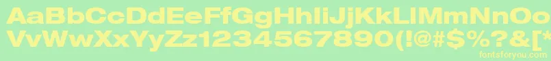 Heaveneticaextd8Hvysh Font – Yellow Fonts on Green Background