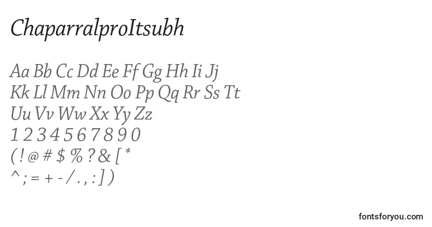 Fuente ChaparralproItsubh - alfabeto, números, caracteres especiales