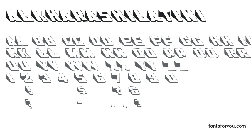 A fonte AlKharashiLatin1 – alfabeto, números, caracteres especiais