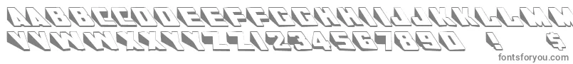 AlKharashiLatin1-fontti – harmaat kirjasimet valkoisella taustalla