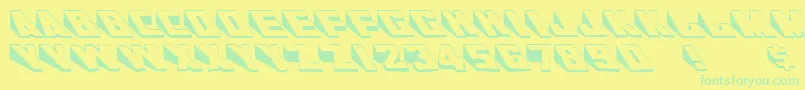 AlKharashiLatin1-Schriftart – Grüne Schriften auf gelbem Hintergrund