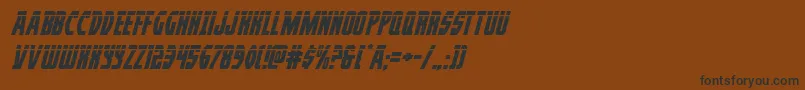 フォントProwlerlasital – 黒い文字が茶色の背景にあります