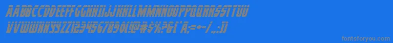 Weitere Informationen zur Prowlerlasital-Schriftart Prowlerlasital-Schriftart – Graue Schriften auf blauem Hintergrund