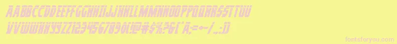 Prowlerlasital-Schriftart – Rosa Schriften auf gelbem Hintergrund