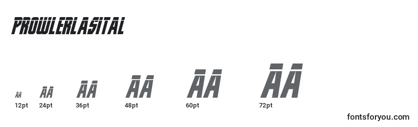 Prowlerlasital Font Sizes