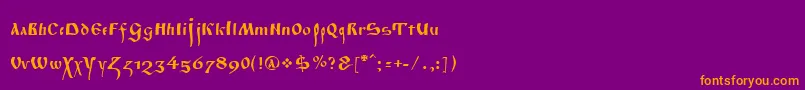 Poluustav Font – Orange Fonts on Purple Background