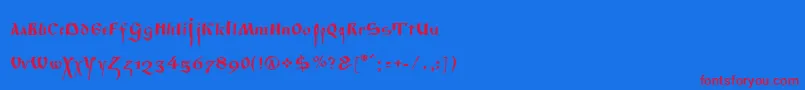 Poluustav Font – Red Fonts on Blue Background