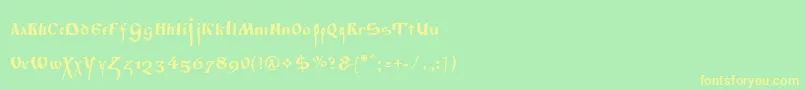 Шрифт Poluustav – жёлтые шрифты на зелёном фоне