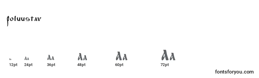 Размеры шрифта Poluustav