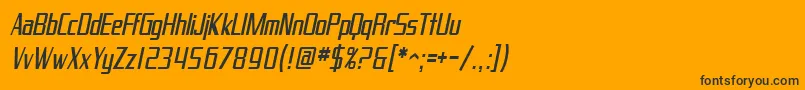 SfProverbialGothicCondensedOblique Font – Black Fonts on Orange Background