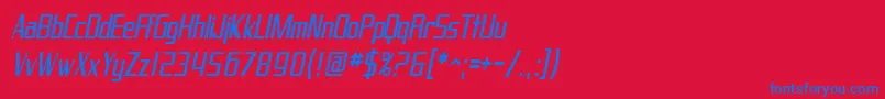 SfProverbialGothicCondensedOblique Font – Blue Fonts on Red Background