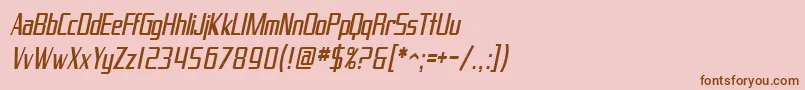 フォントSfProverbialGothicCondensedOblique – ピンクの背景に茶色のフォント