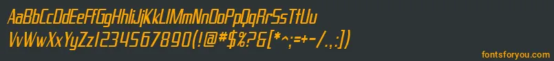 Czcionka SfProverbialGothicCondensedOblique – pomarańczowe czcionki na czarnym tle