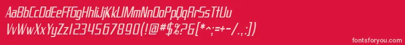 SfProverbialGothicCondensedOblique Font – Pink Fonts on Red Background