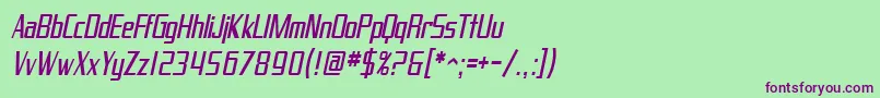 SfProverbialGothicCondensedOblique Font – Purple Fonts on Green Background