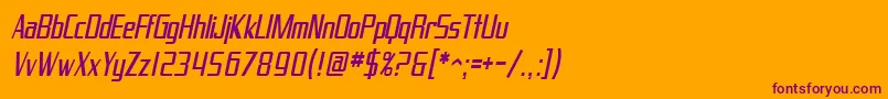 SfProverbialGothicCondensedOblique Font – Purple Fonts on Orange Background