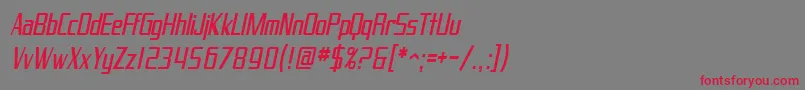SfProverbialGothicCondensedOblique Font – Red Fonts on Gray Background
