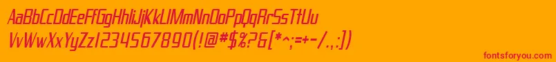 SfProverbialGothicCondensedOblique Font – Red Fonts on Orange Background