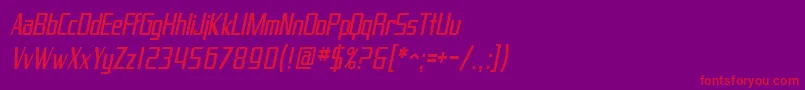フォントSfProverbialGothicCondensedOblique – 紫の背景に赤い文字
